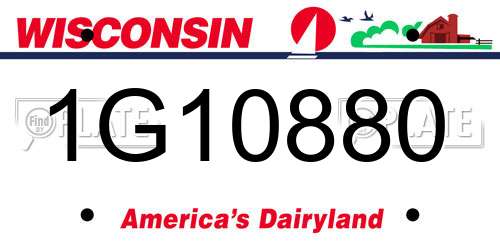 1G10880 Wisconsin License Plate