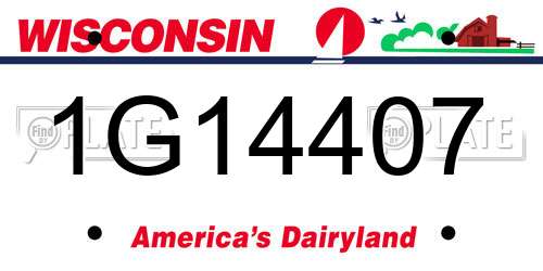 1G14407 Wisconsin License Plate