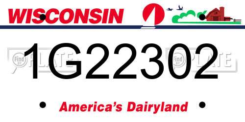 1G22302 Wisconsin License Plate