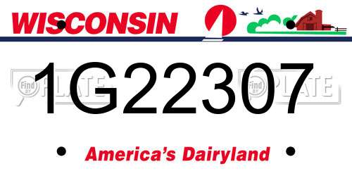 1G22307 Wisconsin License Plate