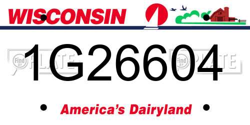 1G26604 Wisconsin License Plate