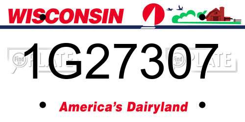 1G27307 Wisconsin License Plate