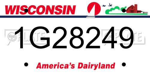 1G28249 Wisconsin License Plate