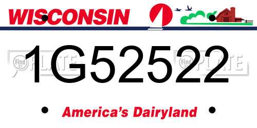 1G52522 Wisconsin License Plate