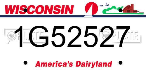 1G52527 Wisconsin License Plate