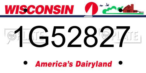 1G52827 Wisconsin License Plate