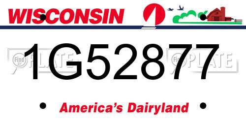 1G52877 Wisconsin License Plate