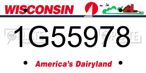 1G55978 Wisconsin License Plate