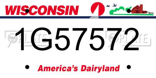 1G57572 Wisconsin License Plate