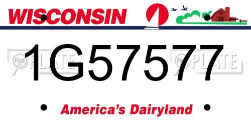 1G57577 Wisconsin License Plate