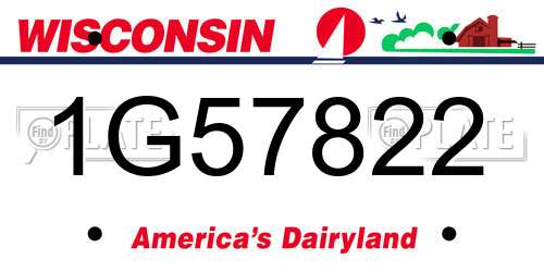 1G57822 Wisconsin License Plate