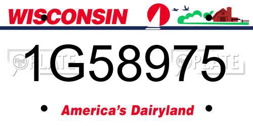 1G58975 Wisconsin License Plate