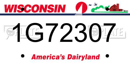 1G72307 Wisconsin License Plate