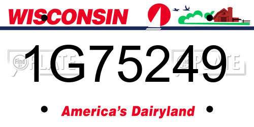 1G75249 Wisconsin License Plate