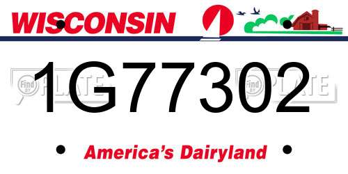 1G77302 Wisconsin License Plate