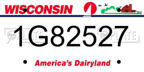 1G82527 Wisconsin License Plate