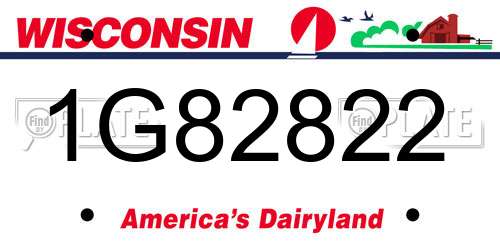 1G82822 Wisconsin License Plate