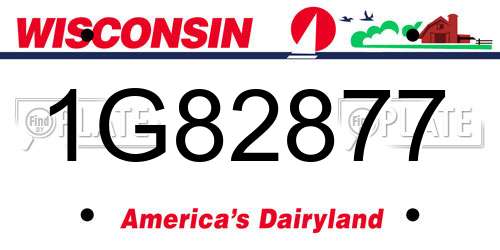 1G82877 Wisconsin License Plate