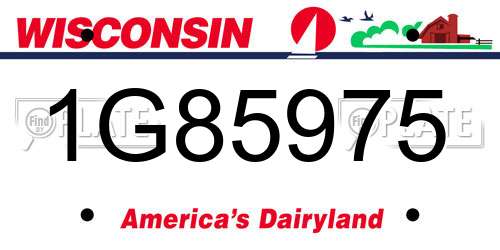 1G85975 Wisconsin License Plate
