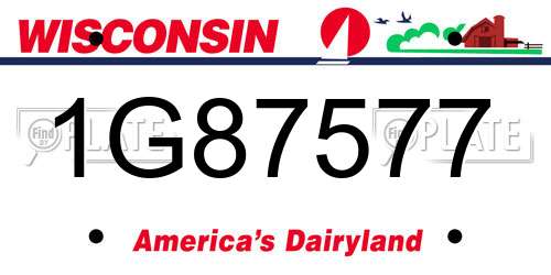 1G87577 Wisconsin License Plate