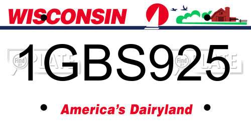 1GBS925 Wisconsin License Plate