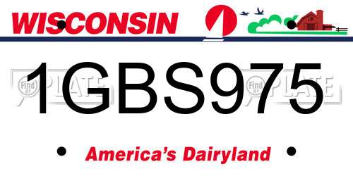 1GBS975 Wisconsin License Plate
