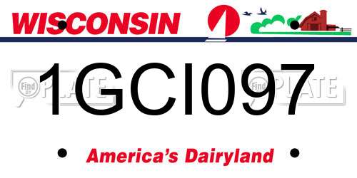 1GCI097 Wisconsin License Plate