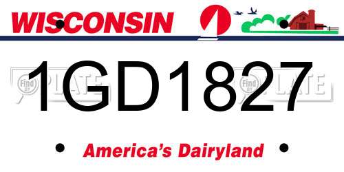 1GD1827 Wisconsin License Plate