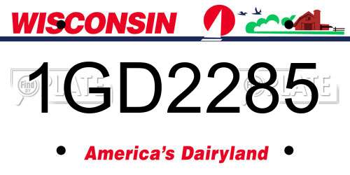 1GD2285 Wisconsin License Plate