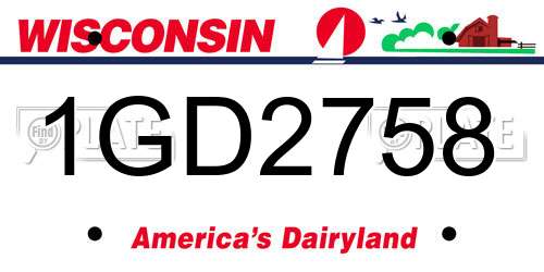1GD2758 Wisconsin License Plate