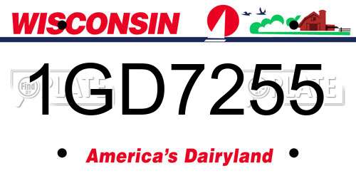 1GD7255 Wisconsin License Plate