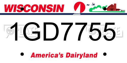 1GD7755 Wisconsin License Plate