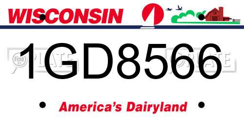 1GD8566 Wisconsin License Plate