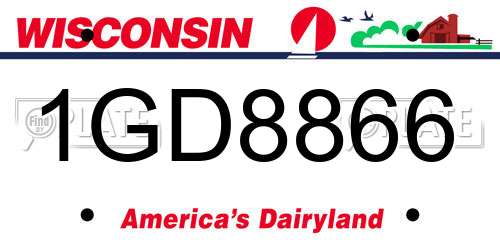 1GD8866 Wisconsin License Plate