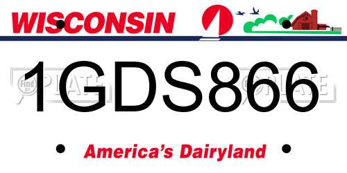 1GDS866 Wisconsin License Plate