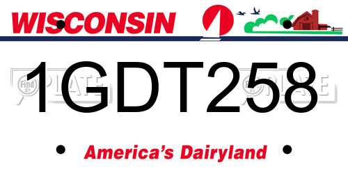 1GDT258 Wisconsin License Plate