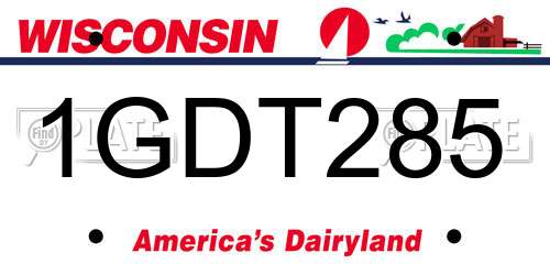 1GDT285 Wisconsin License Plate