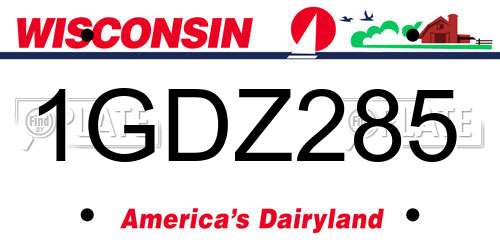 1GDZ285 Wisconsin License Plate