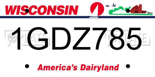 1GDZ785 Wisconsin License Plate
