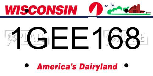 1GEE168 Wisconsin License Plate