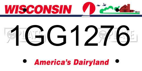 1GG1276 Wisconsin License Plate