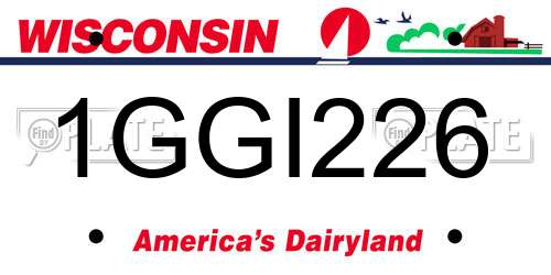 1GGI226 Wisconsin License Plate
