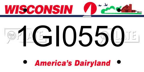 1GI0550 Wisconsin License Plate