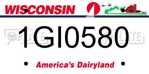 1GI0580 Wisconsin License Plate