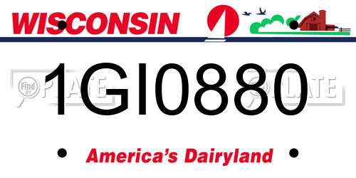 1GI0880 Wisconsin License Plate