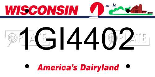 1GI4402 Wisconsin License Plate