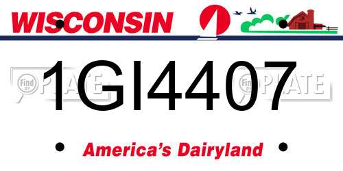 1GI4407 Wisconsin License Plate