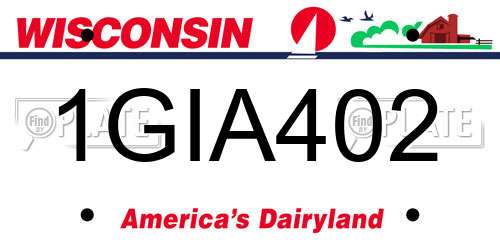 1GIA402 Wisconsin License Plate