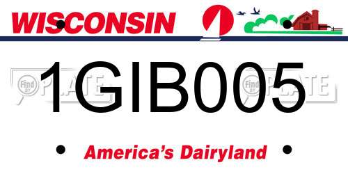 1GIB005 Wisconsin License Plate