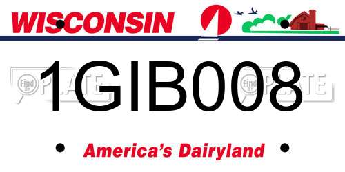 1GIB008 Wisconsin License Plate